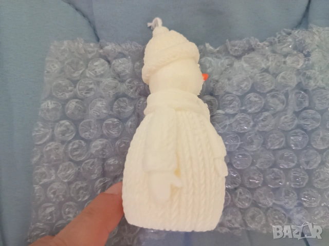 Три свещи с формата на зайче, мида и снежен човек, снимка 7 - Декорация за дома - 54169634