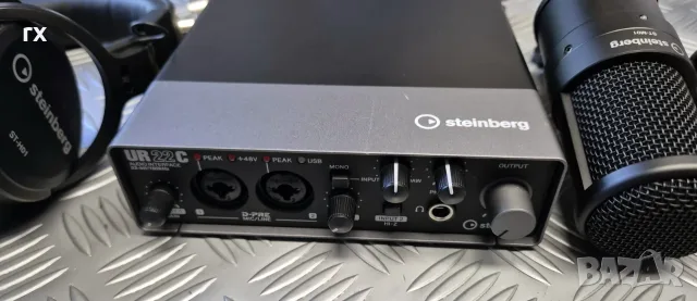 Комплект за звукозапис Steinberg UR22C Recording Pack (Аудио интерфейс, Микрофон, Слушалки, снимка 2 - Ресийвъри, усилватели, смесителни пултове - 55877597