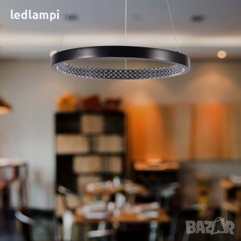 LED Полилей 19W Черен С Кристален Ефект, снимка 5 - Полилеи - 42742966