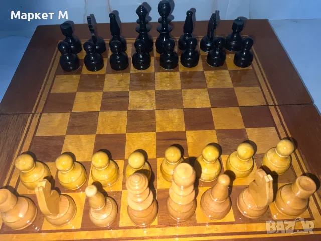 Шах с дървени фигури, снимка 3 - Шах и табла - 56542193