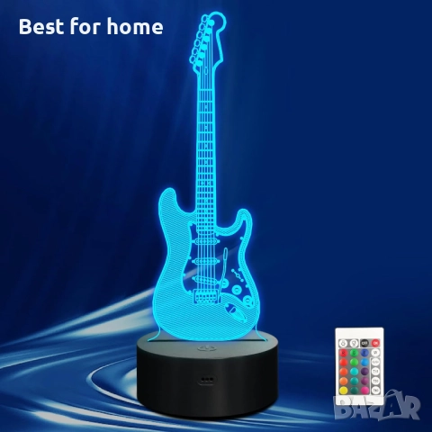 3D LED лампа за оптични илюзии с дистанционно управление и таймер