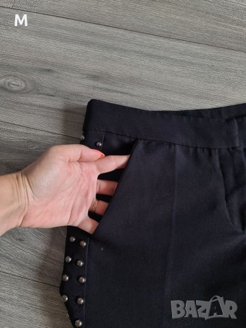 Уникален дамски чер панталон с капси, снимка 4 - Панталони - 37321481