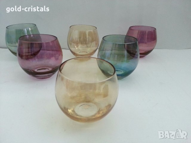 Ретро чаши цветно стъкло, снимка 3 - Антикварни и старинни предмети - 32189766