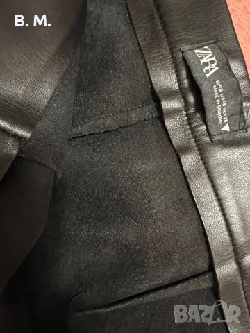 Кожен панталон Zara, снимка 2 - Панталони - 48775799