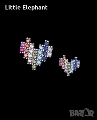 Pre order Сребърни обеци сърца,multicoloured,AI love,колекция"Hearts"/нови