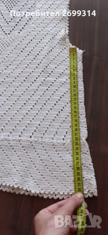 Оригинален потник, изплетен на една кука, в кремав цвят, размер S, снимка 3 - Потници - 37019302