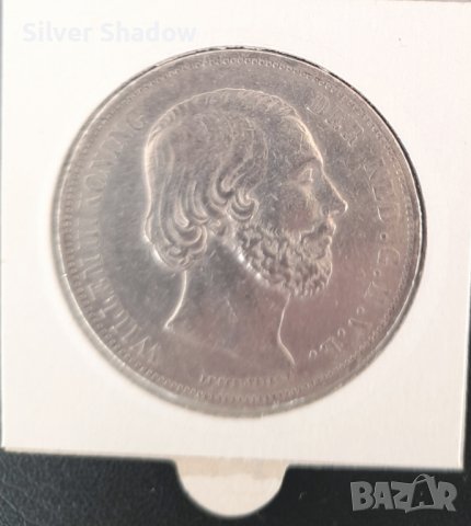 Монета Нидерландия 2 1/2 Гулдена 1866 г Виллем III