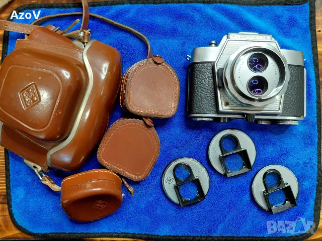 Рядък колекционерски комплект: 35mm TLR фотоапарат Agfa Flexilette (1960) + оригинални аксесоари
