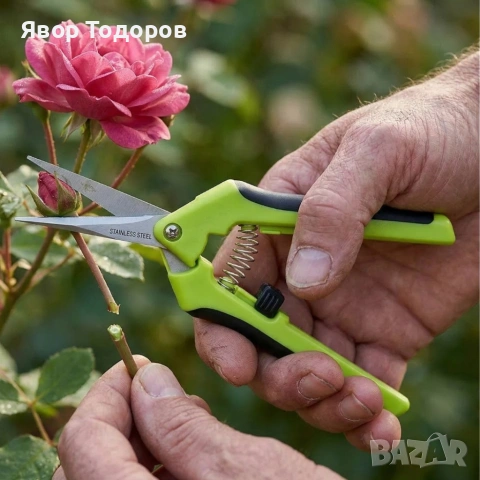 Градинска ножица с пружинен механизъм и ергономични дръжки - лека и удобна, снимка 9 - Градински инструменти - 53916283