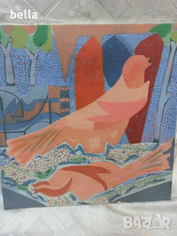 Авторска картина ,масло платно - италиански худ.Umberto Pozzi 1984 год, снимка 2 - Антикварни и старинни предмети - 52176202