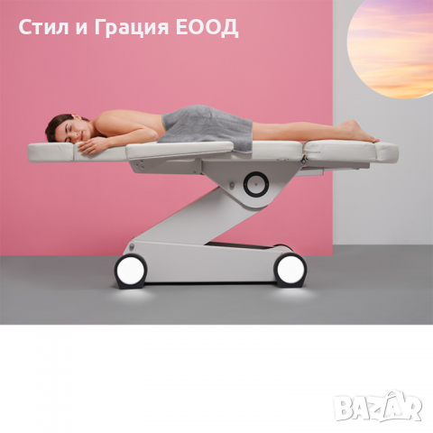 Електрическа кушетка SWOP - S502 B-LIGHT(4 мотора) 193 х 56/85 х 60/105 см- бяла с LED светлина, снимка 1
