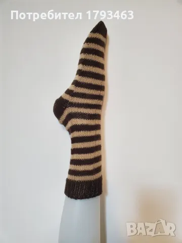 Ръчно плетени чорапи от вълна, размер 38