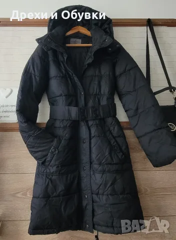 Дълго зимно черно яке с качулка Vero Moda, снимка 8 - Якета - 56225110