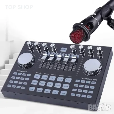 Звукова карта, K1 звукова карта на живо и аудио интерфейс, многофункционален Bluetooth звуков миксер, снимка 7 - Друга електроника - 48792584