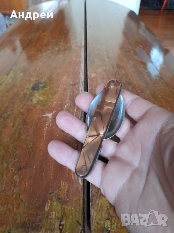 Стара сгъваема лъжижа П.Денев, снимка 2 - Други ценни предмети - 51881462