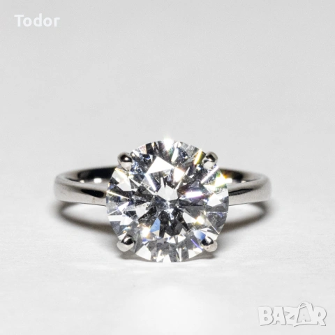 Годежен диамантен пръстен, снимка 2 - Пръстени - 53284664