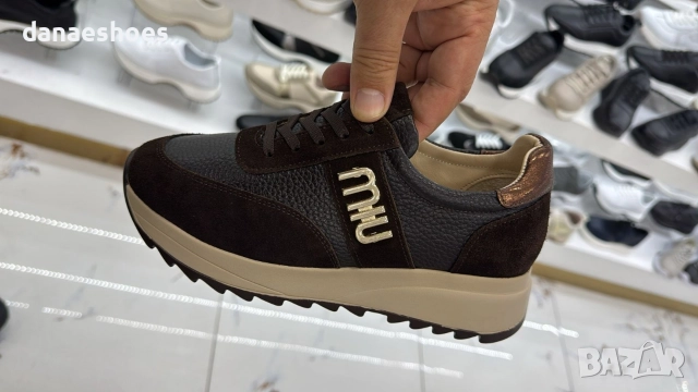 Дамски спортни обувки MIU в кафяво и черно , снимка 8 - Маратонки - 52836107