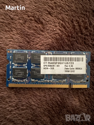Hynix RAM DDR2 2GB 800Mhz за лаптоп, снимка 2 - RAM памет - 55804419