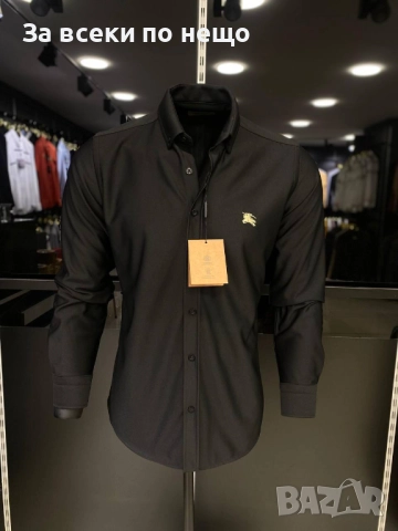 Burberry Мъжка Черна Риза С Дълъг Ръкав Бърбъри Код A1152