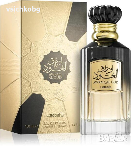 Луксозен aрабски парфюм Lattafa Perfumes Awraq Al Oud 100 мл Уд, кехлибар, сандалово дърво и роза