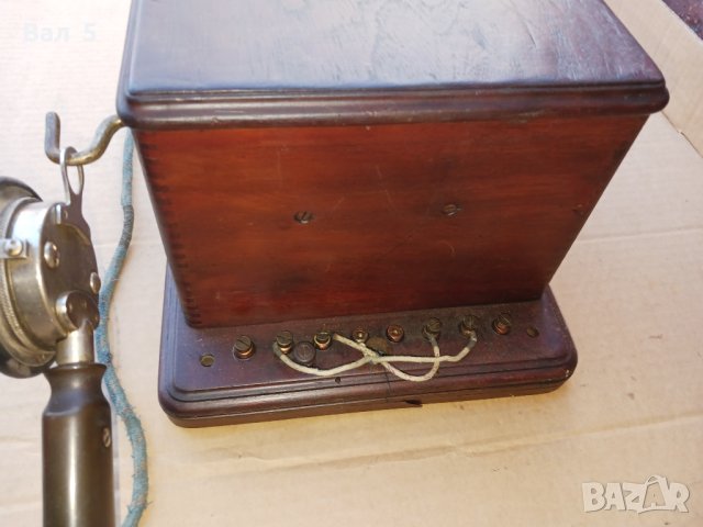 100 годишен френски стенен дървен телефон .  РЯДЪК, снимка 4 - Антикварни и старинни предмети - 44325322