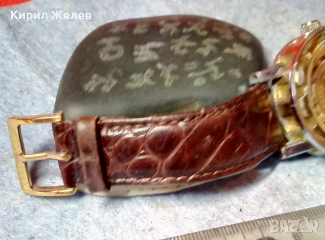 СЛАВА Скелетон РУСКИ ЧАСОВНИК АВТОМАТИК с КАИШКА Nagata SPAIN Естествена КОЖА ФУНКЦИОНИРАЩ 49334, снимка 9 - Мъжки - 48275542