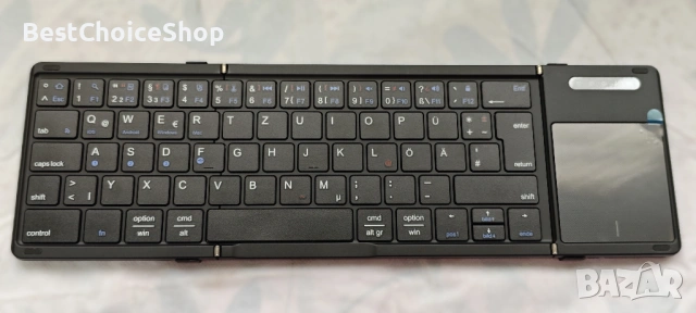 Сгъваема кожена Bluetooth клавиатура с тъчпад, снимка 5 - Клавиатури и мишки - 53201294