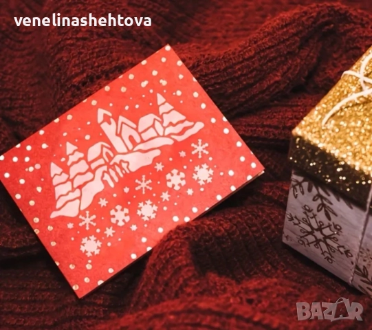 Коледен шаблон стенсил за декорация на торта кекс скрапбукинг дърво текстил , снимка 3 - Декорация за дома - 52554337