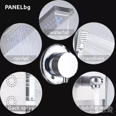 Хидромасажен душ панел Лангфос,инфо дисплей,лед осветление-БЕЗПЛАТНА ДОСТАВКА, снимка 6 - Душове - 35561346