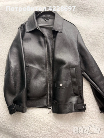 Мъжко кожено яке ZARA, снимка 4 - Якета - 54188605