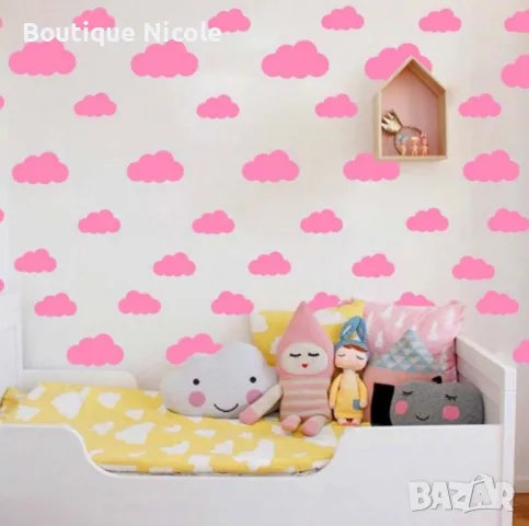 Стикер за стена "Облачен Рай: 46 Облачета за Детска Стая" , снимка 4 - Други - 48002118