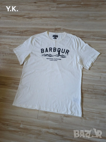 Оригинална мъжка тениска Barbour, снимка 2 - Тениски - 49555933