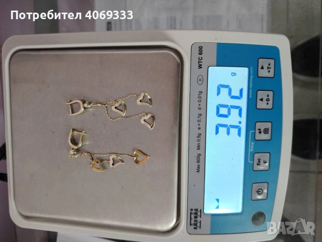 Златни обеци 14 карата 3.92гр