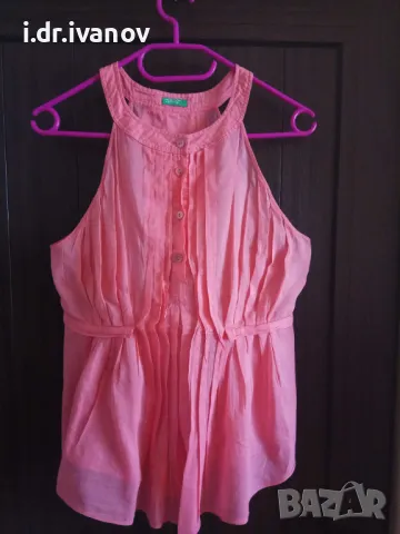 Benetton летен топ цвят корал, снимка 1