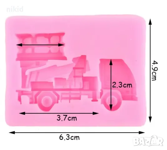 Пожарна камион пожарен кран силиконов молд форма фондан декор украса, снимка 2 - Форми - 49971098