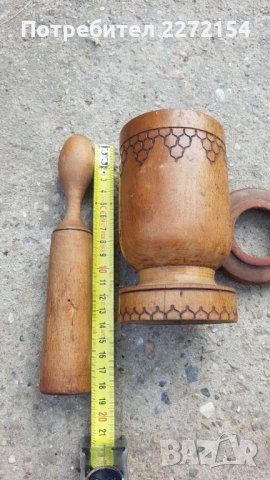 Дървено хаванче с чукче и капак, снимка 3 - Антикварни и старинни предмети - 42082794