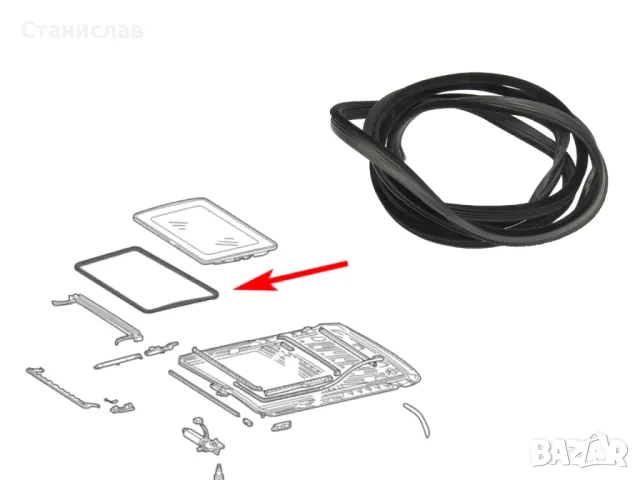 Mercedes W126 Facelift Уплътнение за люк , снимка 3 - Части - 50429579