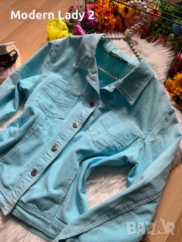 Синьо дънково яке, снимка 2 - Якета - 50877913