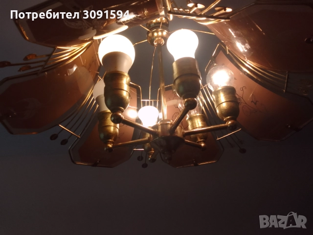 Винтидж полюлей месинг стъкло , снимка 6 - Антикварни и старинни предмети - 52037993