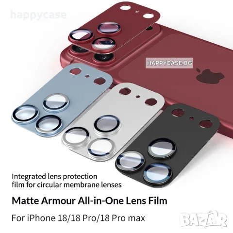 Apple iPhone 18 Pro Max / iPhone 18 Pro / Алуминиев протектор за камера, снимка 2 - Фолия, протектори - 56541848
