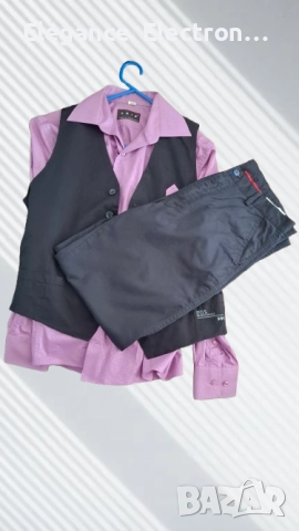 Мъжки костюм без сако – риза, елек и панталон