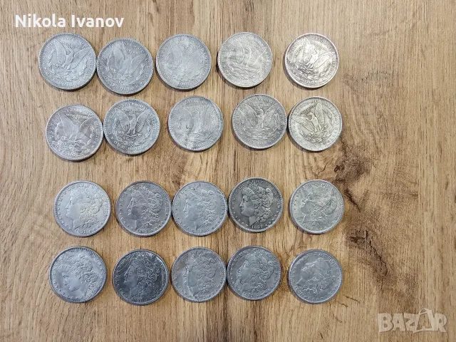 Американски долар | 1 Dollar Morgan | винтидж сувенирна колекционерска монета | посребрена |подарък