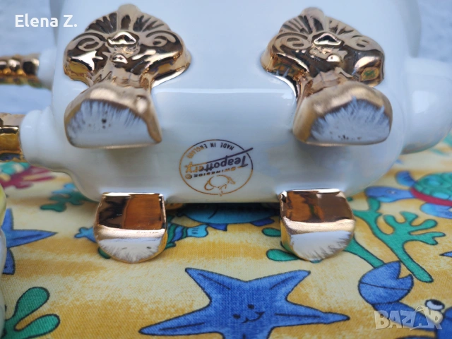 Уникален декоративен чайник Вана с патенце Swineside Англия, снимка 15 - Декорация за дома - 54003494