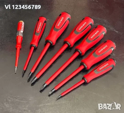 Комплект 7 изолирани отвертки+фазомер