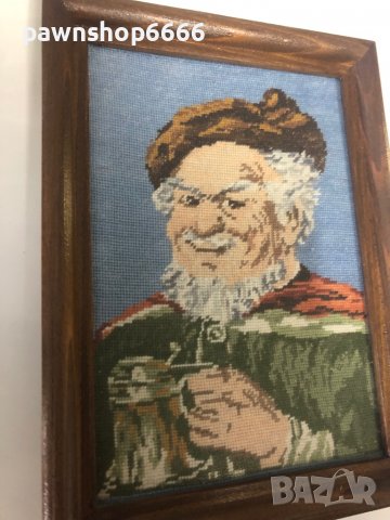 Гоблен старец със халба , снимка 4 - Други ценни предмети - 39498836