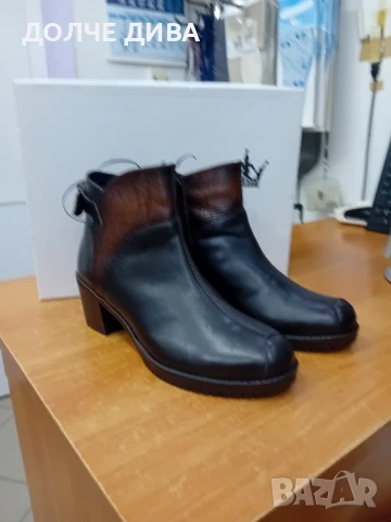 Намаление Дам.боти м2016 тъмно кафе естествена кожа , снимка 1