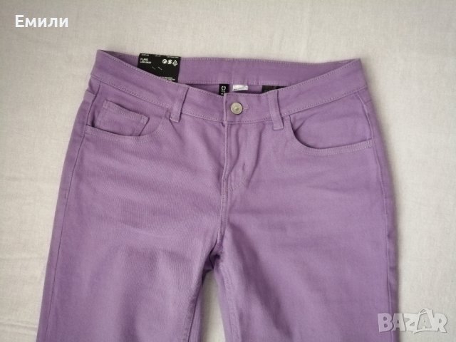 H&M нов дамски панталон с ниска талия и клоширани крачоли в лилав цвят р-р S (EU 38), снимка 6 - Панталони - 44405698