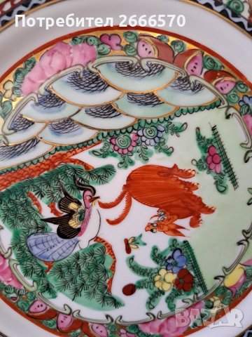 Китайска декоративна чиния , китайски порцелан , снимка 7 - Антикварни и старинни предмети - 38405918