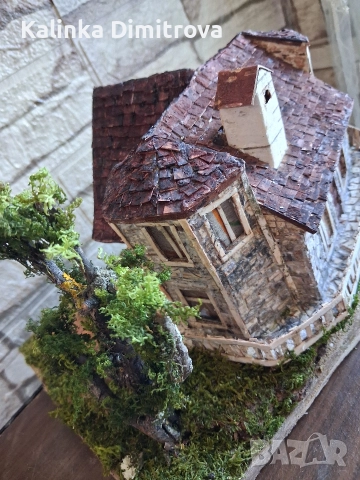 Ръчно изработен макет на къща в алпийски стил., снимка 14 - Декорация за дома - 52946106