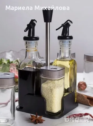 Комплект за подправки ЛУКС, оливерник 5 части!, снимка 1